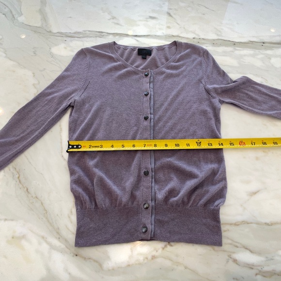 BANANA REPUBLIC MONOGRAM PURPLE SILK CASHMERE CARDIGAN SIZE S NWOTS! - Picture 10 of 14